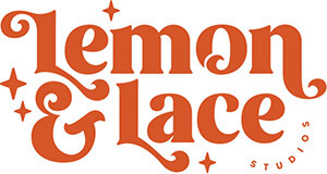 Lemon and Lace Studios logo in orange